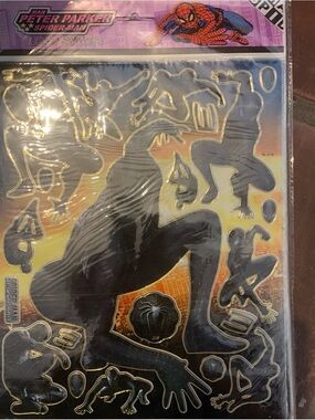 Peter Parker Spider-Man Black Silhouette Laser Stickers